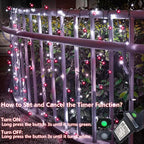 YEGUO 165ft 500 LED Christmas Lights Indoor, Red and White String Light Outdoor Waterproof, 8 Modes Green Wire Plug in with Timer Memory
