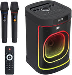 BeatGhost Karaoke Machine Portable Bluetooth Party Speaker 2 Rechargeable Wireless Microphones for Adults Kids 8" Subwoofer 225W Peak Powerful Loud Bass, LED Lights, TF USB AUX TWS