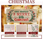 Christmas Door Hanging Sign，Big Wall Wood Winter Decorations Signs，Indoor Outdoor Decorative Ornament for Home, Classroom, Office（7 x 13.8x 0.2 inches）