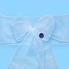 MDS Pack of 50 PCS Organza Chair Sashes Wider Dining Chair Bows Ribbon Tie Back for Wedding Party Birthday Bridal Shower Reception Event Banquet Home Chair Cover Decoration - White