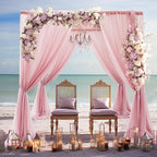 Wedding Arch Draping Fabric, 2 Panels 30" x 20Ft Dusty Rose Sheer Curtain Drapes Extra Wide & Long Backdrop Curtains for Bridal Shower Backdrop Outdoor Party Arches Church Ceremony Decoration