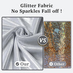 20ft x 10ft Silver Sequin Backdrop Curtain for Parties, Wrinkle Free Thick Glitter Photo Backdrop Drapes 4 Panels 5x10FT Back Drop Cloth Shiny Fabric for Wedding Birthday Photography Background