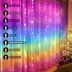 suddus Curtain Lights for Bedroom, 192 Led 8.3ft x 5.25ft Hanging String Lights Outdoor, Fairy Curtain Lights for Backdrop, Window, Wall, Wedding, Party, Garden, Porch, Birthday Decor Multicolor