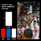 Ultimate Confetti, Biodegradable Confetti Red, White & Blue - Rectangular Fluttering Tissue Paper Confetti for Cannon and Launcher use – Wedding Confeti, Parties and Live Events - 1 lb, 16 oz