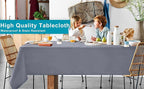 Hiasan Light Gray Rectangle Tablecloth - Waterproof Spillproof and Wrinkle Resistant Washable Polyester Table Cloth for Dining Party, 54 x 80 inch