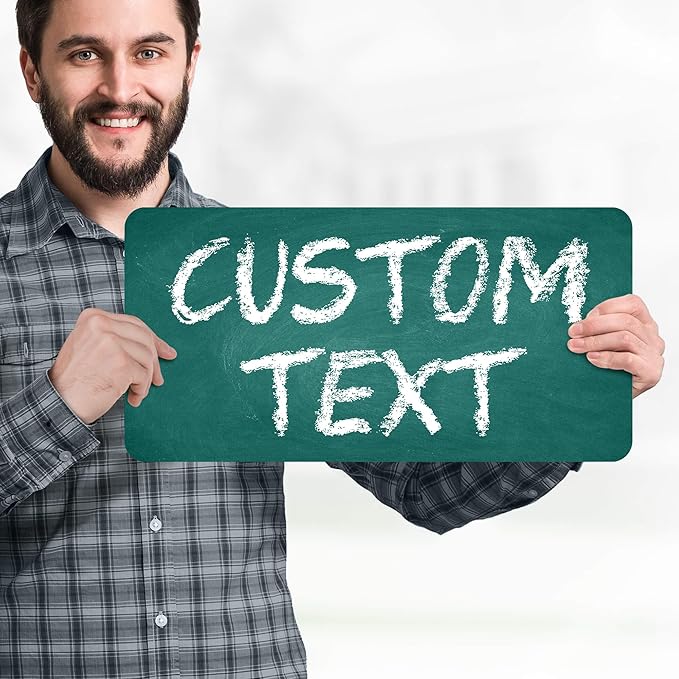 Custom Sign, Custom Street Sign, 11 Font Colors, 13 Font Styles, 4 Hole Options, 22 Sizes, 9x18 Inches, Rust Free DiBound, Fade Resistant, Made in USA by My Sign Center (Chalkboard Green)