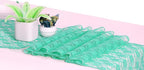 MDS Pack of 5 Wedding 12 x 108 inches Lace Table Runner for Wedding, Decorations for Birthday Parties, Banquets, Graduations, Engagements, and Runners fit Rectangle, Round Table- Mint