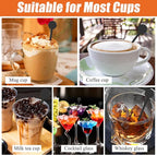 240Pcs Drink Stirrers Cocktail, 7 Inches Disposible Plastic Swizzle Sticks with Disc Top, Mixing Rod for Bar Drinks,Wedding Drinks,Coffee Stir,Whiskey Beverage（Black）