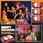 Faccito 36 Pcs Movie Night Snack Trays Movie Theater Snack Boxes Night Supply Disposable Paper Holder Tray for Popcorn Food Candy Drink Party 8 x 6 Inch (Red Black,Pumpkin Style)