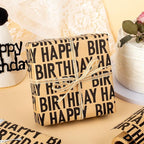 Yarcony Birthday Kraft Wrapping Paper Roll, Mens Gift Wrapping Paper - 17 Inch x 33 Feet - Vintage Style Brown Black Happy Birthday Gift Wrap Thick Present Sheet for Holiday, Party, Father's Day