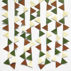 Jungle Party Decoration Sage Green Brown Beige Felt Hanging Triangle Mini Bunting Pennant Banner Flag for Safari Woodland Wild One Two Wild Birthday Wedding Neutral Baby Shower Classroom Nursery Decor
