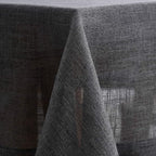 maxmill Flaxy Faux Linen Tablecloth with 2-Tone Slubby Texture Wrinkle Free Anti-Shrink Soft Table Cloth for Kitchen Dining Tabletop for Outdoor and Indoor Use Rectangle 60 x 84 Inch Charcoal