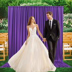 2 Panels Purple Backdrop Curtain, 10 x 7 Feet Background Curtains for Parties, Weddings, Baby Showers, Bachelorette Halloween, Christmas Birthday Party Photoshoot Backdrop Curtains Decorations