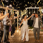 100 Pcs Wedding Fairy Wands with Bells Foil Tinsel Ribbon Stick Wands Tinsel Party Streamers with Bell Glittery Bridal Wedding Send Off Ideas Holiday Celebration (Golden)