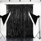 Eternal Beauty Black Sequin Backdrop, 8x10 Ft Halloween Glitter Background Curtains for Shimmer Photography Party Wedding Birthday Back Drop Decor