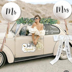 33 Pc Just Married Car Decorations – Wedding Reception & Ceremony Decor – Banners, Stickers & Balloons – Elegant Reusable Wedding Car Kit – Weather-Resistant & Easy to Apply – No Residue
