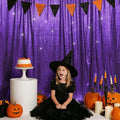 SquarePie Sequin Backdrop Less Transparent Background Sparkly Curtain for Wedding Halloween Party 6FT x 6FT Purple