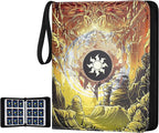 Trading Card Binder for MTG Cards, Premium 9 Pocket Card Binder, 720 Double Sided Pocket Collector Card Album for Standard Cards,Card Collection Folder for YGO/PTCG/Game Cards (Yellow Print)