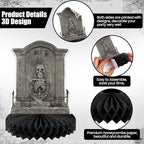 KatchOn, Halloween Tombstone Honeycombs - Pack of 12 | Halloween Table Centerpieces for Tombstone Halloween Decorations | Graveyard Tombstone Paper Honeycombs, Halloween Party Decorations