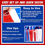 6 Pack White Blue Red Foil Fringe Curtains Backdrop, 3.28 x 8.2 Ft Metallic Streamers Tinsel Curtains Background for Photo Booth, Birthday, Weddings, Carnivals, Graduation, Themed Party Decorations
