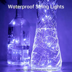 Aluan Wine Bottle Lights with Cork, Christmas Lights 10 Pack 20 LED Mini Fairy String Lights, Waterproof Battery Operated Cork Lamp for Liquor Bottles Wedding Reception Table Decorations, Cool White