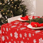 QZYL 12 Pack Christmas Table Cloths, 54" x 108" Holiday Plastic Tablecloth, Snowflakes Disposable Tablecloth Xmas Rectangle Tablecover, Christmas Table Decorations Holiday Party Decor