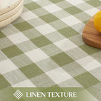 Softalker Checkered Tablecloth Rectangle, Heavy Weight Linen Gingham Christmas Table Cloth with Tassel, Washable Wrinkle Free Buffalo Plaid Table Cover for Dining/Party/Home - 55 x 84 Inch, Sage
