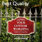 Custom Decorative Outdoor Metal Sign - Personalized Aluminum Driveway Sign, Waterproof, Made in USA - Design 2 Red Brick 14x10 In