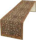 Vintage Boho Floral Table Runner, Rustic Country Farmhouse Orange Yellow Black Retro Flower Pattern for Home Kitchen Table Decor Dining Coffee Room Party Decor 13x108in