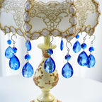 H&D HYALINE & DORA 3Inch Crystal Suncatcher Bauhinia Prisms Pendants 10Pcs Chandelier Crystals Replacement Hanging Sun Catcher Beads for DIY Arts Crafts Decor (Blue)