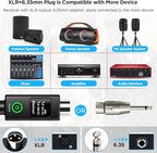 Bietrun XLR Wireless Microphone, UHF Dual Handheld Dynamic Metal Mic Set with Rechargeable Receiver, XLR to 1/4'' Adapter, for Karaoke, Church, Wedding, Party Singing(160 ft Range)(Auto Connect)