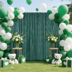 Dark Green Sequin Backdrop Curtain 2 Pieces 2FTx8FT Glitter Photography Backdrop for Party Wedding Birthday Christmas Decorations