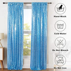 ShinyBeauty Baby Blue Backdrop Curtains 2FTx8FT 8 Pieces Sequin Photo Backdrops Baby Shower Backgrounds Light Blue Shimmer Curtain Panels for Parties,Birthday,Wedding Photobooth Decor
