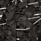 Juvale Gift Bows with Twist Ties - Mini Bows for Crafts & Wrapping - Pre-Tied Satin Polyester Ribbon for Treat Bags & Balloons - 3-Inch, Black, 100 Pack