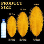 Maitys 90 Pcs Large Natural Ostrich Feathers Bulk 14-16 Inch (35-40cm) 12-14 Inch (30-35cm) 10-12 Inch (25-30cm) Ostrich Feathers Plumes for Centerpieces Wedding(Gold)