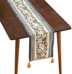 ISAENNE Designer Vintage Elegant Linen Table Runner 71 Inches Long,Colorful Flower Pattern Soft Table Runners for Dining Tables,Thanksgiving,Kitchen Tables,Christmas,12"*71"-Naples C