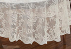 LinenZone Ivory Round Tablecloth for Rustic Vintage Decor. Sheer Lace Tablecloth Works Great As Wedding Table Cloth or Christmas Table Cover. (Mia 90 Round, Ivory)