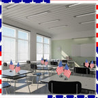 24 Pcs American Desk Flag Set Small USA Flags for Table with 13" Black Pole, Black Base and Spear Top, American Flag for Home Office Party Festival Celebrations Decor