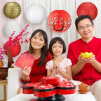 14Pcs Chinese Japanese Paper Lantern Assorted Sizes (8" 10" 12") Hanging Plum Blossom Red White Gold Chinese Lanterns for Chinese New Year Decorations, Lunar New Year, Spring Festival, Home Decor