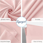 Sugargirl 10x10FT Blush Pink Backdrop Curtains Polyester Photo Backdrop Drapes Curtains 2 Panels with Rod Pockets for Party Birthday Wedding Photography Home Decoration