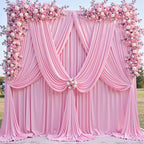 30ftx10ft Pink Backdrop Curtains for Party Background, Wrinkle Free Pink Photo Curtains Backdrop Drapes 6 Panels Back Drop Cloth for Wedding Birthday Photography Baby Shower Decor
