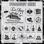 25th Anniversary Cruise Door Magnets Decorations, Black Silver Happy 25th Anniversary Cruise Ship Door Decor Magnetic for Married in 2000 Men Women Wedding Party Refrigerator Fridge Car Kitchen Garage