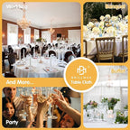 BRILLMAX 6 Pack White Round Tablecloths 108 Inch - Circle Bulk Linen Polyester Fabric Washable Table Cloth Cover for Wedding Reception Banquet Birthday Party Buffet Restaurant