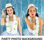 5 Pack Foil Curtain Backdrop Blue Metallic Tinsel Foil Fringe Curtains Photo Booth Props for Birthday Wedding Engagement Baby Shower Bachelorette Christmas Holiday Celebration Party Decorations