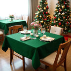 sancua Square Tablecloths 85x85 Inch Hunter Green, 2 Pack - Fabric Table Cloth for Square or Round Tables, Washable Polyester Table Cover for Christmas Dinner, Holiday Party, Display Tables