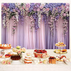 9x6ft Purple Flower Wedding Photography Backdrop Lavender Floral Wedding Bridal Photography Backdrop Anniversary Birthday Baby Shower Girl Party Banner Photo Booth Props Background Wall Decor