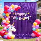 10x10 ft Glitter Purple Backdrop Curtain for Parties, Wrinkle Free Thick Purple Sequin Backdrop, 2 Panels 5×10FT Shimmer Photo Backdrop Drapes for Themed Party Wedding Photographs Background