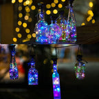 YJFWAL Upgraded 12 Pack Solar Wine Bottle Lights, 20 LEDs Waterproof Copper Light, Bottle Light Fairy Cork String Lights for Yard Patio Decor, DIY Birthday Gift for Mom Grandma Girlfriend(Multicolor)