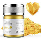Nomeca Edible Luster Dust, 8 Grams Food Grade Gold Cake Dust Metallic Shimmer Christmas Food Coloring Powder for Cake Decorating, Baking, Fondant, Gumpaste, Chocolate, Candy, Drinks, Cookies - Gold