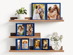 decorUhome Double 8x10 Picture Frame Vertical, Engineered Wood Bifold Photo Frame with Plexiglass for Tabletop Display, 8x10, Royal Blue